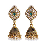 Ethnic Retro Geometric Turkish Jhumka Earrings For Women Indian Jewelry Flower Gold Color Bell Tassel Dangling Earrings
