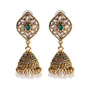 Ethnic Retro Geometric Turkish Jhumka Earrings For Women Indian Jewelry Flower Gold Color Bell Tassel Dangling Earrings