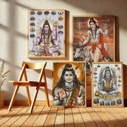 Modern Hindu God Lord Shiva Buddha Portrait Anime Poster Wall for Living Room Bar Wall Sticker Study Home Living Room Decoration