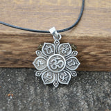 OHM OM AUM Yoga Lotus Flower Buddha Pendant Necklace For Women Religious Mandala Buddhism Jewelry