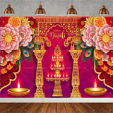 ભારતીય પરંપરાગત હેપ્પી દિવાળી બેકડ્રોપ્સ ફેસ્ટિવલ ઓફ લાઇટ્સ પાર્ટી મ્યુરલ હિન્દુ મીણબત્તી બેકગ્રાઉન્ડ પ્રોપ રૂમ ડેકોર કસ્ટમ સપ્લાય