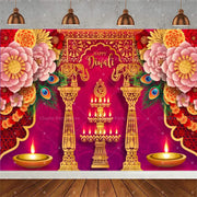 ભારતીય પરંપરાગત હેપ્પી દિવાળી બેકડ્રોપ્સ ફેસ્ટિવલ ઓફ લાઇટ્સ પાર્ટી મ્યુરલ હિન્દુ મીણબત્તી બેકગ્રાઉન્ડ પ્રોપ રૂમ ડેકોર કસ્ટમ સપ્લાય