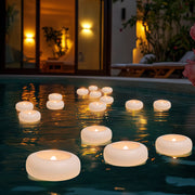 12/24 Pack Waterproof Flameless Floating Tealights Candle Electric Flickering LED Candles For Wedding Party Pool&SPA Home Decor