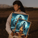 Modern Hindu God Lord Shiva Buddha Portrait Anime Poster Wall for Living Room Bar Wall Sticker Study Home Living Room Decoration