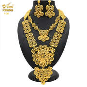 ANIID Brazilian 24K Gold Color Jewelry Sets Wedding Dubai Necklace Earrings For Women Nigerian Indian Bridal Set Party Gifts