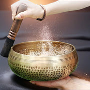 Authentic Handmade Tibet Singing Bowl Nepal Brass Meditation Sound Bowl for Yoga Chakra Healing Relaxation with Leather Striker