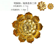 Alloy Incense Burner Stick Holder Buddhism Lotus Line Incense Plate Sandalwood Coil Base Temples Yoga Studios Home Decoration