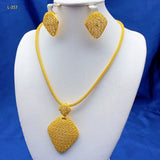 ANIID Dubai 24k Gold Plated Jewelry Set for Women Costume Indian Bridal Necklace Earrings Sets Nigerian Wedding Party Gift