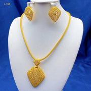 ANIID Dubai 24k Gold Plated Jewelry Set for Women Costume Indian Bridal Necklace Earrings Sets Nigerian Wedding Party Gift