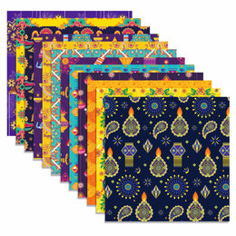 24pcs Indian Diwali DIY Craft Paper Party Gifts Decorative Packing Craft Wrapping Papers 30*30cm