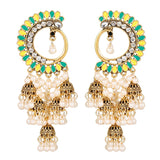 Retro Bollywood Oxidized Women Jhumka Indian Earrings Femmes 2020 Ethnic Gold Silver Color Afghan Bell Long Tassel Drop Earrings