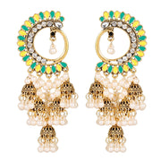 Retro Bollywood Oxidized Women Jhumka Indian Earrings Femmes 2020 Ethnic Gold Silver Color Afghan Bell Long Tassel Drop Earrings