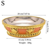 Tibetan Fruit Altars Plate,Multi-size Resin Stainless Steel Circle Saucer,Buddhist Offering Holy Plate,Buddhism Religious Items