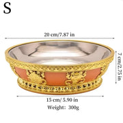 Tibetan Fruit Altars Plate,Multi-size Resin Stainless Steel Circle Saucer,Buddhist Offering Holy Plate,Buddhism Religious Items