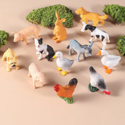 Small Farm Wild Animal Model Lion Tiger Sheep Pig Dog Action Figures PVC Lovely Miniature Playset Education Kid Toys Gift