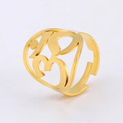 LIKGREAT OM Symbol Buddhism Yoga Ring For Women Stainless Steel Indian Hindu Open Rings Supernatural Spiritual Amulet Jewelry