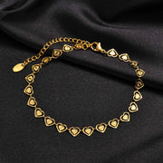 Exquisite Fashion Stainless Steel Heart Anklets 18k Gold Plated Butterfly Anklets Girl Birthday Gift Vintage Jewellery