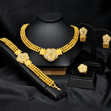 ANIID Fashion African Gold Plated Jewelry Sets For Women Gifts Ethiopian Indian Dubai Bridal Necklace And Earrings Set Wedding