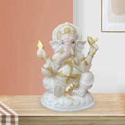 Ganesh Figurines Indian Buddha Sculpture Artwork Table Centerpiece Decor Hindu Elephant God Resin Statue for Car Office Garden