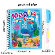 Magic water book montessori toys are reusable colored books magical water paintings children's puzzle toys