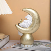 1pc, Adorable Ramadan Lamb Decoration - Unique Resin Desktop Figurine with Creative Design, Durable Construction, and Compact Si