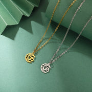 Vintage Goddess Crescent Phase Necklace Yoga OM Symbol Necklace Stainless Steel Love Palm Witch Knot Lotus π Symbol Jewelry