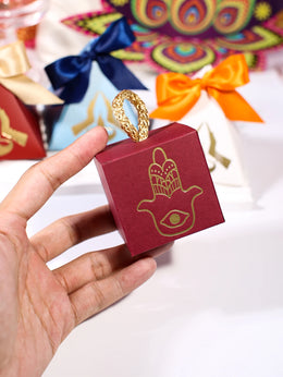 Diwali Pyramid Gift Box Set, Golden Diwali Print, Festival Diwali Gift, Used for Gifts and Decoration, Indian Festival Gift Box