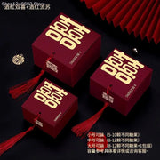 50pcs Retro Red Chinese Style Candy Boxes Wedding Gifts for Guests Mariage Paper Chocolate Packaging Box Boite Gateau Mariage