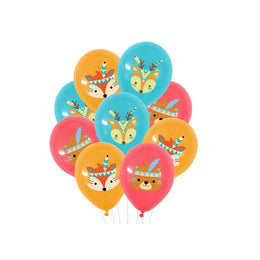 Woodland Animal Latex Balloons 18pcs Indian Tribal Forest Animals Balloons for Kids Birthday Baby Shower Party Decorations