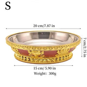Tibetan Fruit Altars Plate,Multi-size Resin Stainless Steel Circle Saucer,Buddhist Offering Holy Plate,Buddhism Religious Items