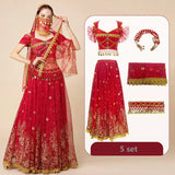 મહિલા ઉત્સવ હેલોવીન કોસ્પ્લે બેલી ડાન્સ ટોપ ડ્રેસ એડલ્ટ ઇન્ડિયન આરબ જાસ્મીન સાડી ફેન્ટસી રેવ બોલિવૂડ આઉટફિટ કોસ્ચ્યુમ સૂટ