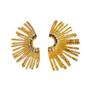 DASEIN 18k Gold Plated Super Shine Sun Indian Egypt Zircon Earrings Unique Hypoallergenic Stainless Steel Valentines Day Gift