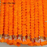 Long Strands Artificial Marigold Garland Pooja Diwali Fiesta 1.5m Marigold Flower Garlands Events Decor Pooja Wedding Fake Plant