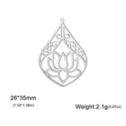 EUEAVAN 5pcs Unalome Lotus Flower Pendant Buddha Buddhism Om Yoga Charms Necklace Earrings Amulet Jewelry Making Supplies DIY