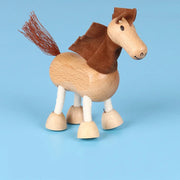 Wooden Action Toy Figures Simulation Animal Movable Joint Model Doll Elephant Monkey Giraffe Lion Educational Toys For Children