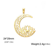 EUEAVAN 5pcs Unalome Lotus Flower Pendant Buddha Buddhism Om Yoga Charms Necklace Earrings Amulet Jewelry Making Supplies DIY