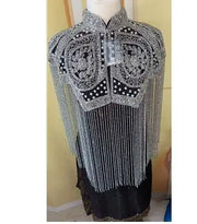 ભારતીય ભારે ઉદ્યોગ નેઇલ બીડ શાલ લાંબી ટેસલ ચેઓંગસમ મહિલા ચળકતી