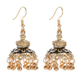 Ethnic Retro Geometric Turkish Jhumka Earrings For Women Indian Jewelry Flower Gold Color Bell Tassel Dangling Earrings