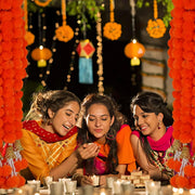 સજાવટ માટે ૫-૫૦ પીસીએસ મેરીગોલ્ડ ફૂલનો માળા કૃત્રિમ ફૂલો લગ્ન ભારતીય સજાવટ દિવાળી પૂજા ડે ઓફ ધ ડેડ મેક્સિકન ૧.૫ મી.