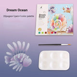 20Sheets Creative Watercolor Painting Book for Kids Fairy Tale Animal Flowers Gouache Graffiti Drawing Picture Children DIY Toys