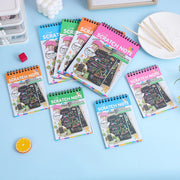 4 Colors Available 10-Page Scratching Painting Book Children Early Education Art Kit Toys Complimentary Painted Bamboo Skewers