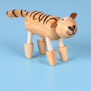 Wooden Action Toy Figures Simulation Animal Movable Joint Model Doll Elephant Monkey Giraffe Lion Educational Toys For Children