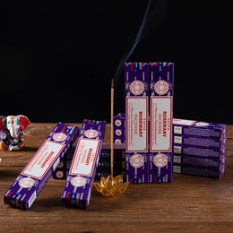 12pcs/box  Indian Incense Satya Nag Champa Line Fragrant Sai Baba Meditation Home Sandalwood Incense