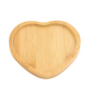 Heart-Shaped Bamboo Serving Tray Eco-Friendly Wooden Snack Plate for Desserts Appetizers Home Kitchen Romantic Decor