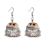 Ethnic Retro Geometric Turkish Jhumka Earrings For Women Indian Jewelry Flower Gold Color Bell Tassel Dangling Earrings