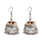 Ethnic Retro Geometric Turkish Jhumka Earrings For Women Indian Jewelry Flower Gold Color Bell Tassel Dangling Earrings