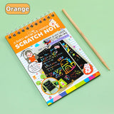4 Colors Available 10-Page Scratching Painting Book Children Early Education Art Kit Toys Complimentary Painted Bamboo Skewers