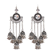 Retro Bollywood Oxidized Women Jhumka Indian Earrings Femmes 2020 Ethnic Gold Silver Color Afghan Bell Long Tassel Drop Earrings