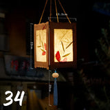 ચંદ્ર ઉત્સવ રેબિટ લાઇટ મધ્ય પાનખર ઉત્સવ ફાનસ બનાવવાનું DIY મટીરીયલ રેટ્રો પોર્ટેબલ પેલેસ ફાનસ ફૂલ કાગળ ફાનસ