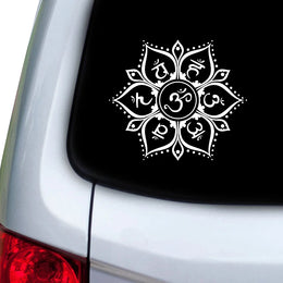 7 Chakras Symbols Vinyl Stickers Car Window Decor, Namaste Mandala Meditation Wall Decals Yoga Room Home Decoration Mural Decal